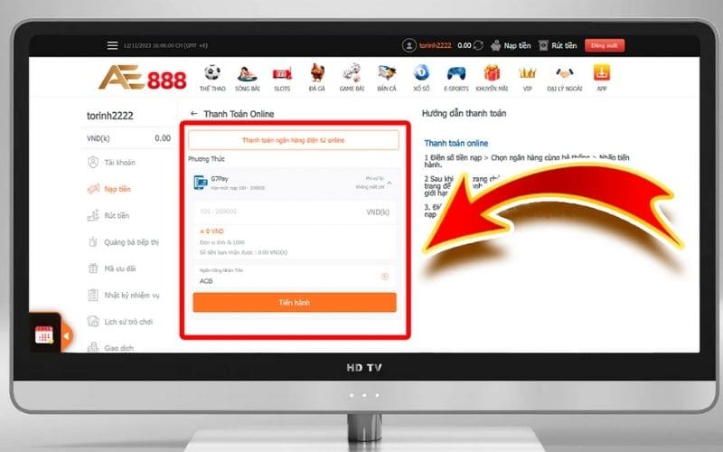 Nhập số tiền cần rút và xác nhận yêu cầu rút tiền