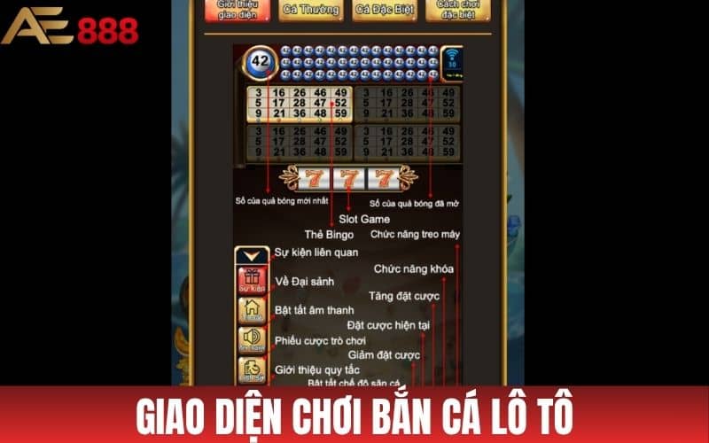 Giao diện trò chơi bắn cá Lô Tô có 4 vị trí người chơi