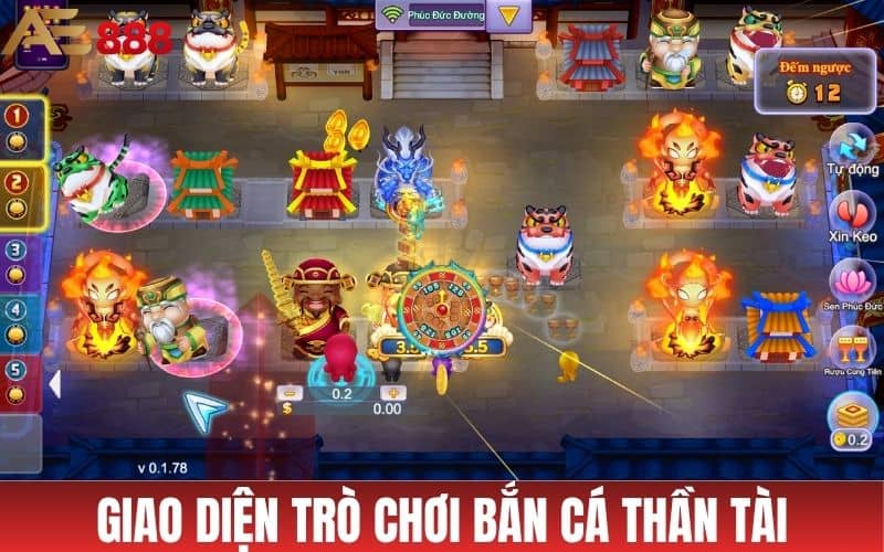 Giao diện trong trò chơi bắn cá Phát Tài