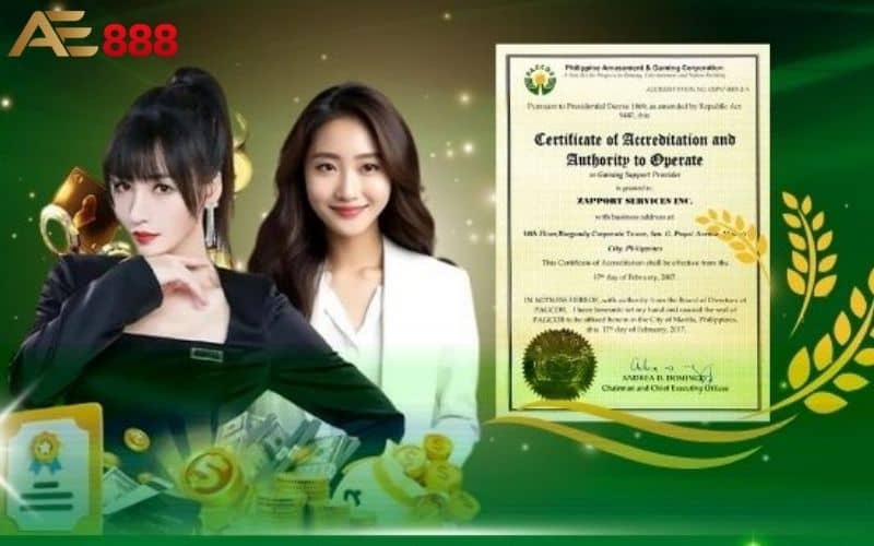 Giấy phép hoạt động từ PAGCOR mà AE888 được cấp Giấy phép hoạt động từ PAGCOR mà AE888 được cấp